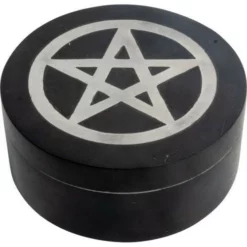 Pentagram Box - Soapstone With Silver Inlay