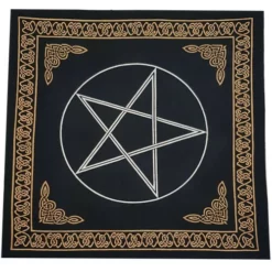 Black And Gold Pentagram Altar Cloth