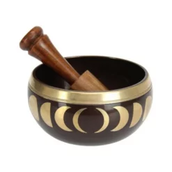 Medium Singing Bowl With Moon Phases - Black
