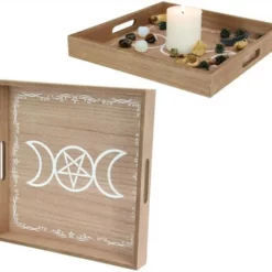Triple Moon Wooden Tray