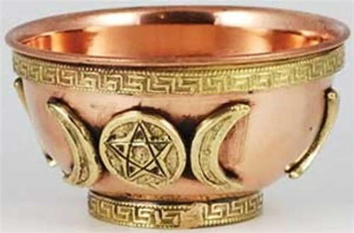 Copper Offering Bowl - Triple Moon 2 Copper Offering Bowl - Triple Moon - Image 2