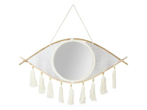 Macrame Mirror With Evil Eye Protector 1 Macrame Mirror With Evil Eye Protector