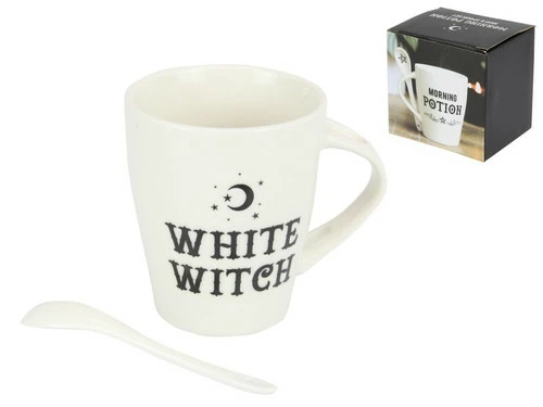 White Witch Mug And Spoon Set 1 White Witch Mug And Spoon Set
