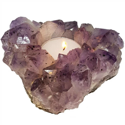 Amethyst Druse Candle Holder 1 Amethyst Druse Candle Holder