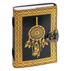 Leather Journal - Yellow Dream Catcher