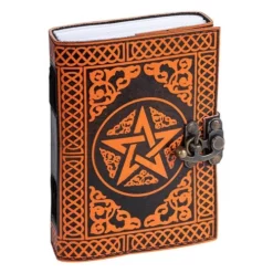 Magickal Designs Leather Journal - Orange Pentacle