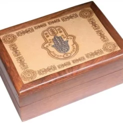 Engraved Box With Metal Hand Of Fatima