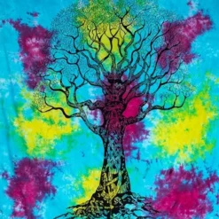 Tie Dye Tree Tapestry