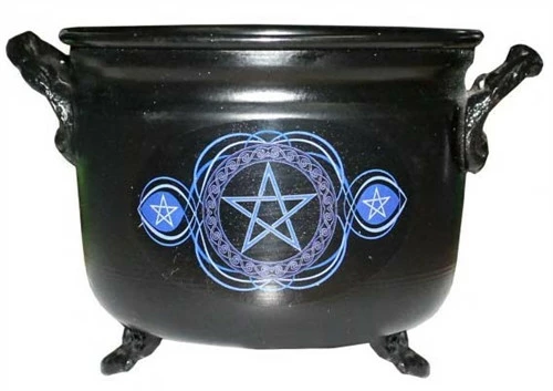 Metal Cauldron With Pentagram Decal 2 Metal Cauldron With Pentagram Decal - Image 2