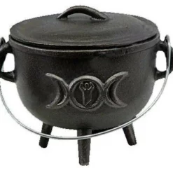 Medium Cast Iron Goddess Moon Cauldron