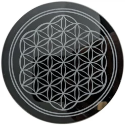 Obsidian Scrying Mirror Flower Of Life
