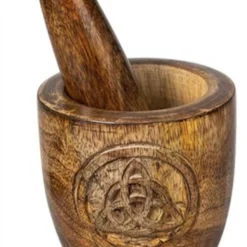 Wooden Pestle And Mortar - Triquetra