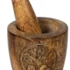 Wooden Pestle And Mortar - Tree Of Life