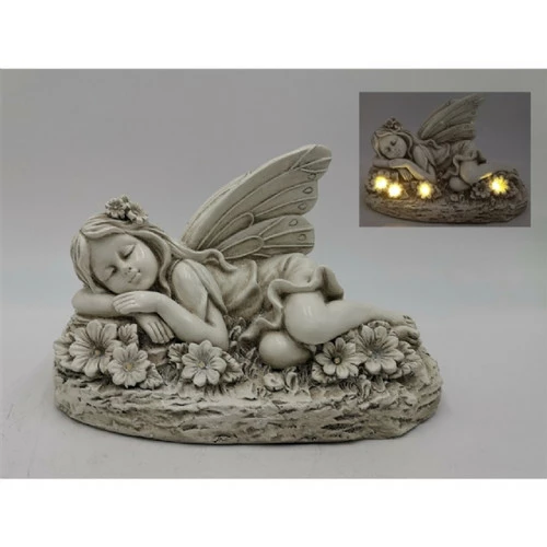 Fairies Garden Fairy Laying On Flower Bed With LED 1 Fairies Garden Fairy Laying On Flower Bed With LED