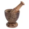 Wooden Pestle And Mortar - Pentagram