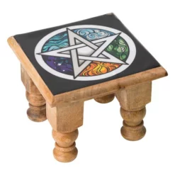 Carved Altar Table - Elements Pentacle Print