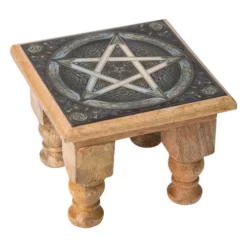 Carved Altar Table - Dark Pentagram Print