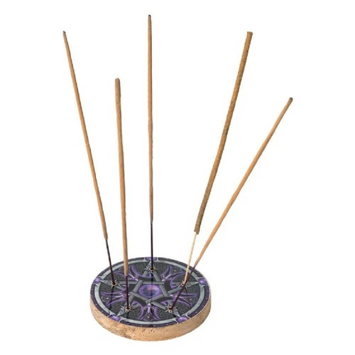Wooden Incense Holder Pentagram Moons 1 Wooden Incense Holder Pentagram Moons