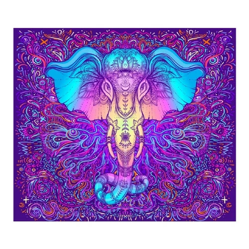 Peach Skin Tapestry - Neon Elephant 1 Peach Skin Tapestry - Neon Elephant
