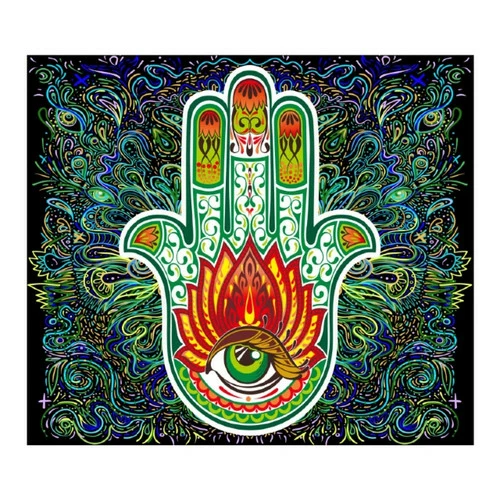 Peach Skin Tapestry - Hasma Neon Green Fire 1 Peach Skin Tapestry - Hasma Neon Green Fire