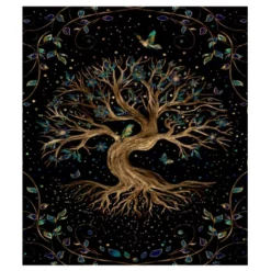 Peach Skin Tapestry - Tree Of Life With Birds