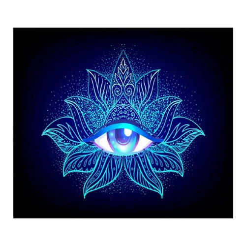 Peach Skin Tapestry - Lotus Evil Eye 1 Peach Skin Tapestry - Lotus Evil Eye