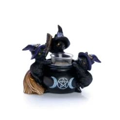 Cats Black Cat Cauldron Tealight Holder