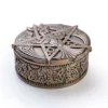 Crows & Ravens Trinket Box Gold Crow Pentagram