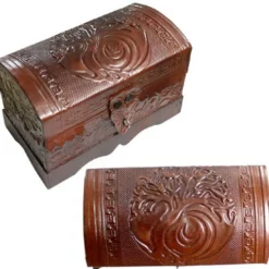Leather Covered Box With Tree Of Life