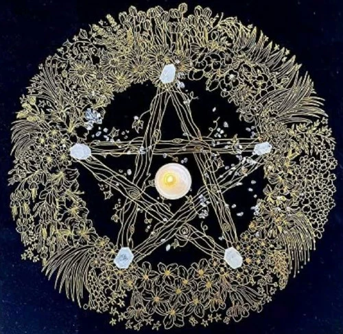 Altar Cloth - Wreath Pentagram 1 Altar Cloth - Wreath Pentagram