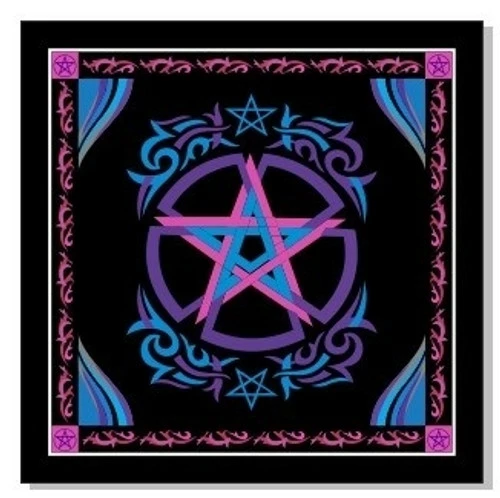 Altar Cloth - Pentacle Purple, Pink And Black 1 Altar Cloth - Pentacle Purple, Pink And Black